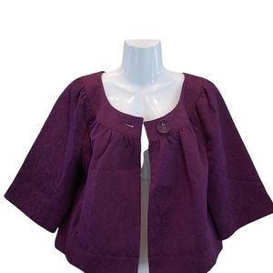 Apt 9 women cropped bell sleeved purple suit casual jacket coats blazer medium